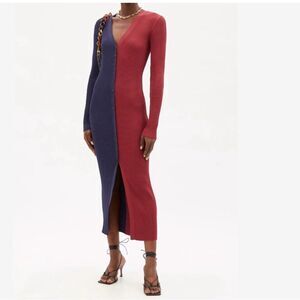 STAUD Shoko Colorblock Sweater Dress Size XS